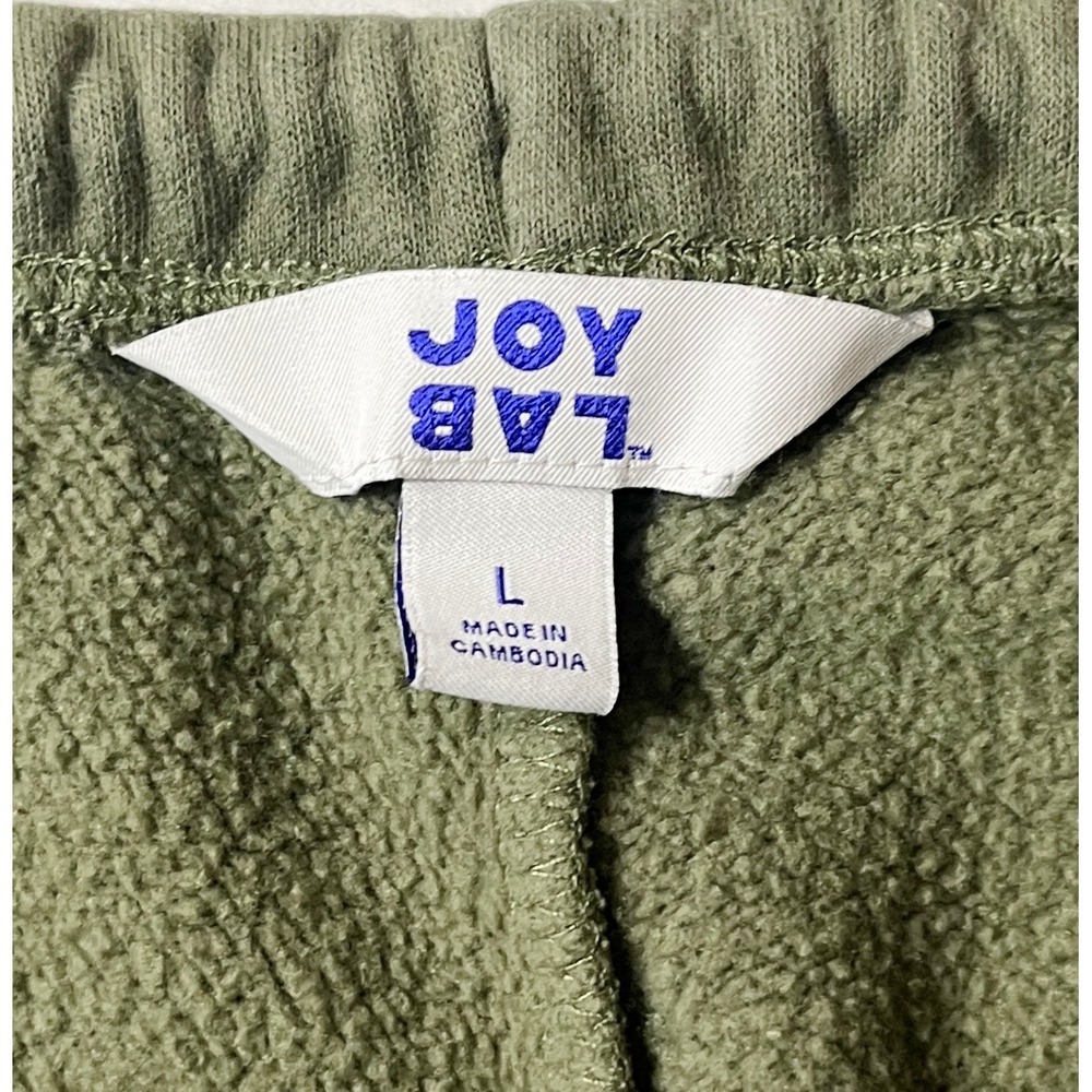 JoyLab High Rise Sweatpants Womens Large Olive Green Fleece Jogger Baggy Relaxed - Picture 5 of 8